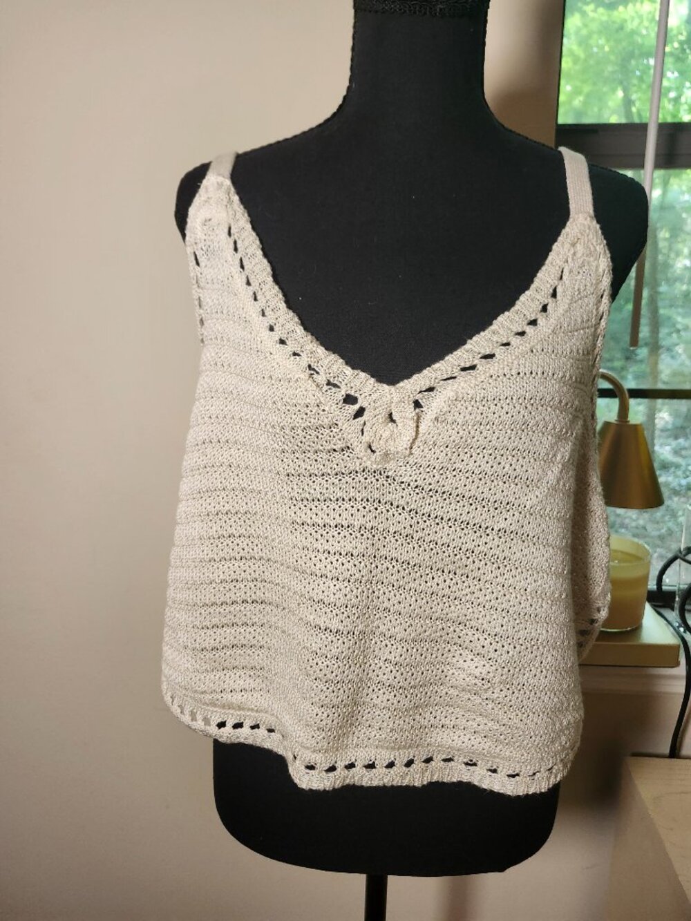 Crochet Sweater Cami Top NWOT XXL (20) Layering Resort Vacation Boho Festival